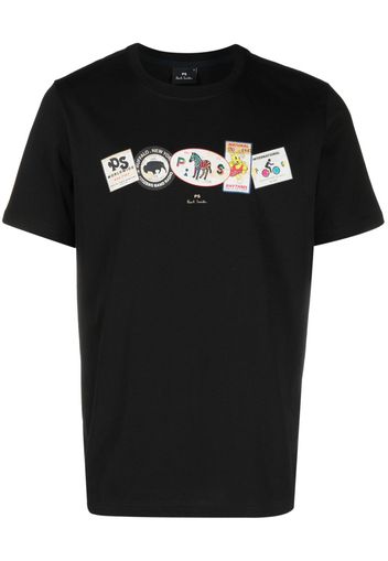 PS Paul Smith graphic-print organic cotton T-shirt - Schwarz