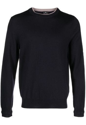 PS Paul Smith logo-embroidered merino sweatshirt - Blau