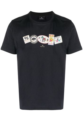 PS Paul Smith graphic-print organic cotton T-shirt - Blau