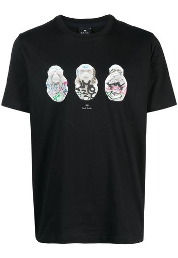 PS Paul Smith graphic-print organic cotton T-shirt - Schwarz