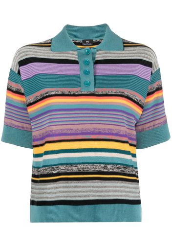 PS Paul Smith Glass Stripe organic cotton polo shirt - Blau