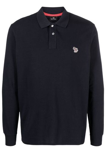 PS Paul Smith logo-patch zebra polo shirt - Blau