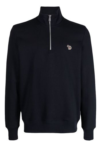 PS Paul Smith logo-patch funnel-neck sweatshirt - Blau