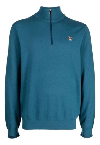 PS Paul Smith logo-patch zip-up jumper - Blau