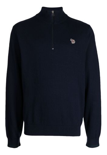 PS Paul Smith logo-patch zip-up jumper - Blau