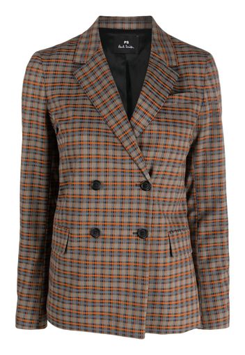 PS Paul Smith checked double-breasted blazer - Braun