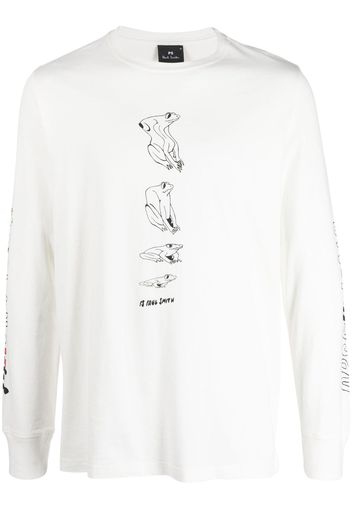 PS Paul Smith logo-print detail organic-cotton T-shirt - Weiß