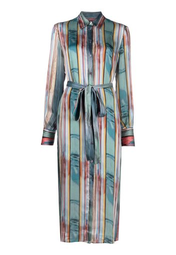 PS Paul Smith striped belted shirtdress - Blau