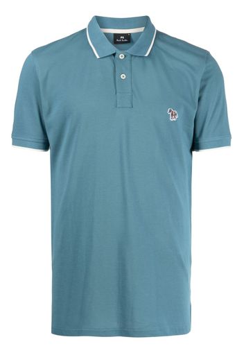 PS Paul Smith Poloshirt mit Zebra-Patch - Blau