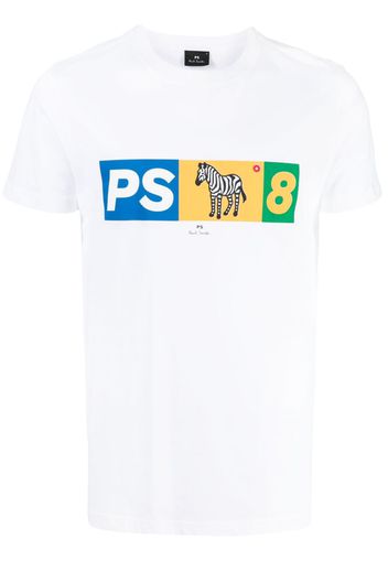 PS Paul Smith T-Shirt mit Zebra-Print - Weiß