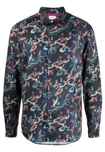 PS Paul Smith Wetlands graphic-print shirt - Blau