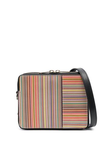 PS Paul Smith Signature Stripe leather crossbody bag - Schwarz