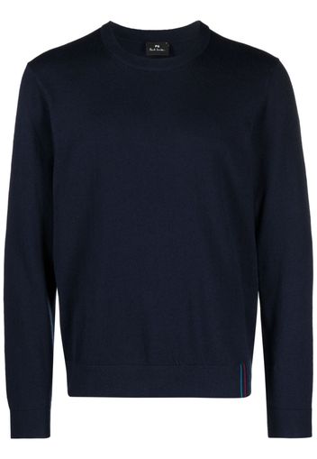 PS Paul Smith stripe-detail fine-knit jumper - Blau