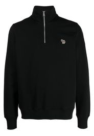 PS Paul Smith logo-embroidered funnel neck sweatshirt - Schwarz