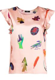 PS Paul Smith T-Shirt mit grafischem Print - Rosa