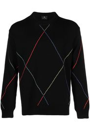 PS Paul Smith stripe-detail crew-neck jumper - Schwarz