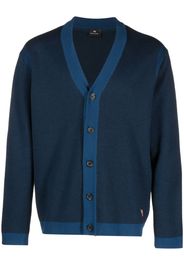 PS Paul Smith V-neck organic-cotton cardigan - Blau