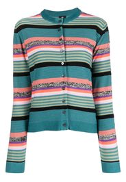 PS Paul Smith stripe-print organic-cotton cardigan - Blau