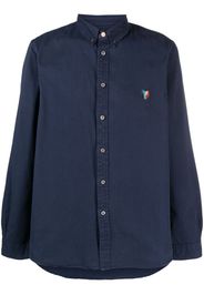 PS Paul Smith logo-embroidered organic cotton shirt - Blau