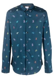 PS Paul Smith graphic-print organic-cotton shirt - Blau