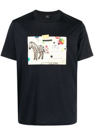 PS Paul Smith T-Shirt mit Zebra-Motiv - Blau