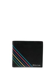 PS Paul Smith rainbow stripe-detail leather wallet - Schwarz