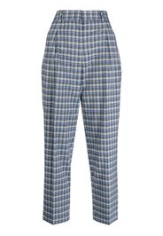 PS Paul Smith check-pattern cropped trousers - Blau