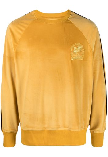 PT Torino embroidered-logo velvet-effect sweatshirt - Gelb