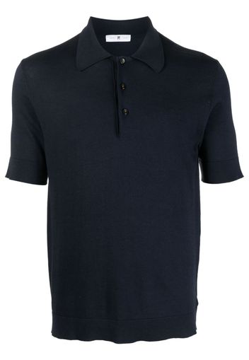 PT Torino short-sleeve cotton-silk polo shirt - Blau