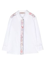 PUCCI Junior contrast-trim long-sleeve shirt - Weiß