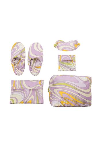 PUCCI abstract-print wash bag sleep set - Violett