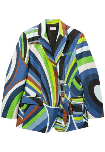 PUCCI Iride-print silk wrap blazer - Blau