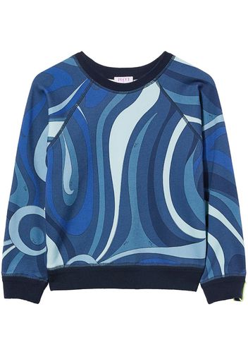 PUCCI Marmo-print cotton sweatshirt - Blau