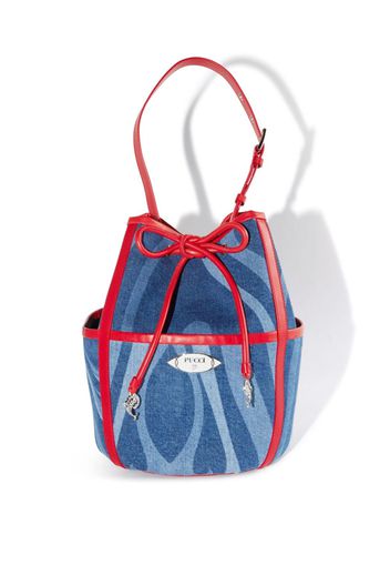 PUCCI Beuteltasche mit Logo-Schild - Blau