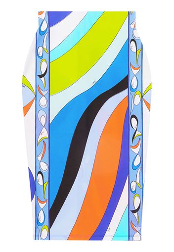 PUCCI Pesci-print high-waist skirt - Blau