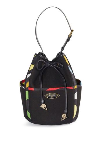 PUCCI Beuteltasche mit Logo-Schild - Schwarz