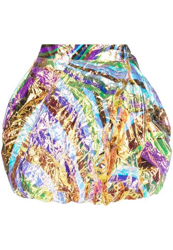 PUCCI Iride-print crinkled miniskirt - Gelb