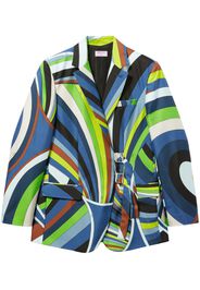 PUCCI Iride-print silk wrap blazer - Blau