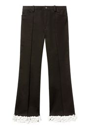 PUCCI floral-appliqué cropped trousers - Schwarz