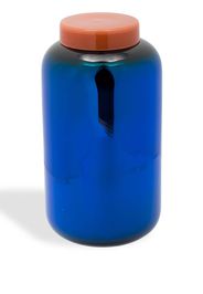 Pulpo Hight metallic glass jar - Blau