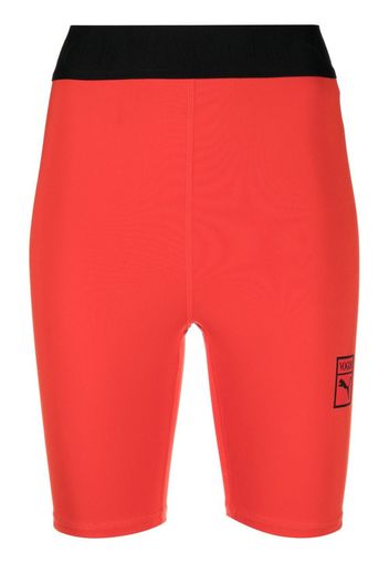 PUMA logo-print cycling shorts - Rot