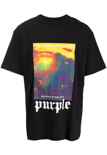 Purple Brand T-Shirt mit grafischem Print - Schwarz