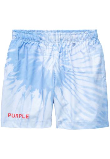 Purple Brand Shorts mit Batikmuster - Blau