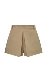 pushBUTTON pleated A-line shorts - Nude