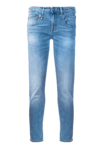 R13 Cropped-Jeans mit schmalem Schnitt - Blau