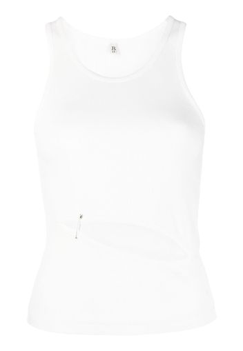 R13 cut-out ribbed tank top - Weiß