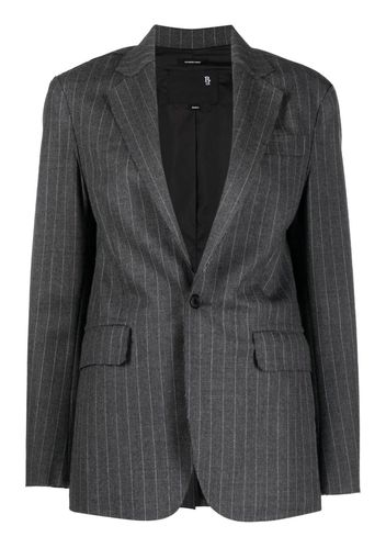 R13 pinstripe-pattern single-breast blazer - Grau