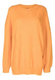 R13 distressed crew-neck jumper - Orange