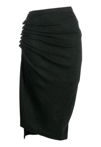 Rabanne asymmetric gathered midi skirt - Grün