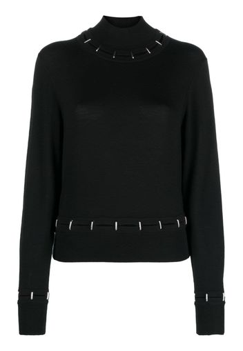 Rabanne embellished wool-silk jumper - Schwarz